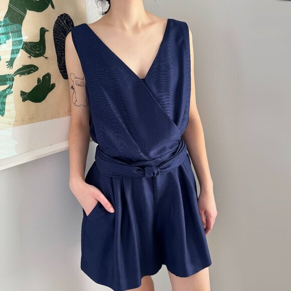 3.1 Phillip Lim Navy Silk Romper, size 0. - Picture 1 of 12